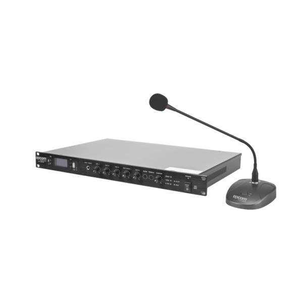 KIT de Amplificador de 120W Modelo SF120DTB | más Micrófono de Escritorio Modelo SF621A