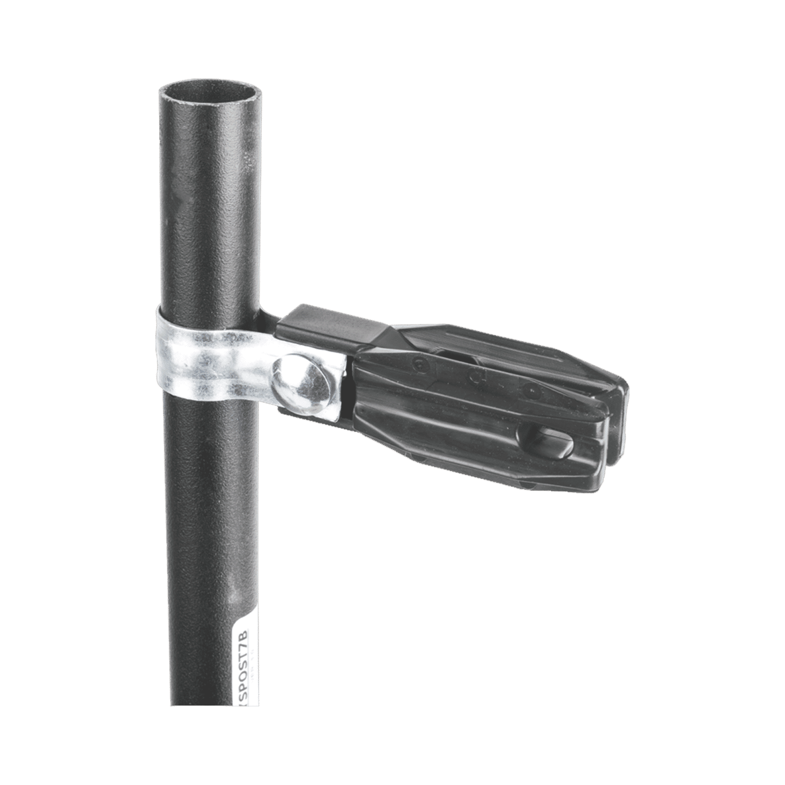 Aislador de paso o esquina con abrazadera incluida de 1 Pulgada para uso en tubería de malla ciclónica.