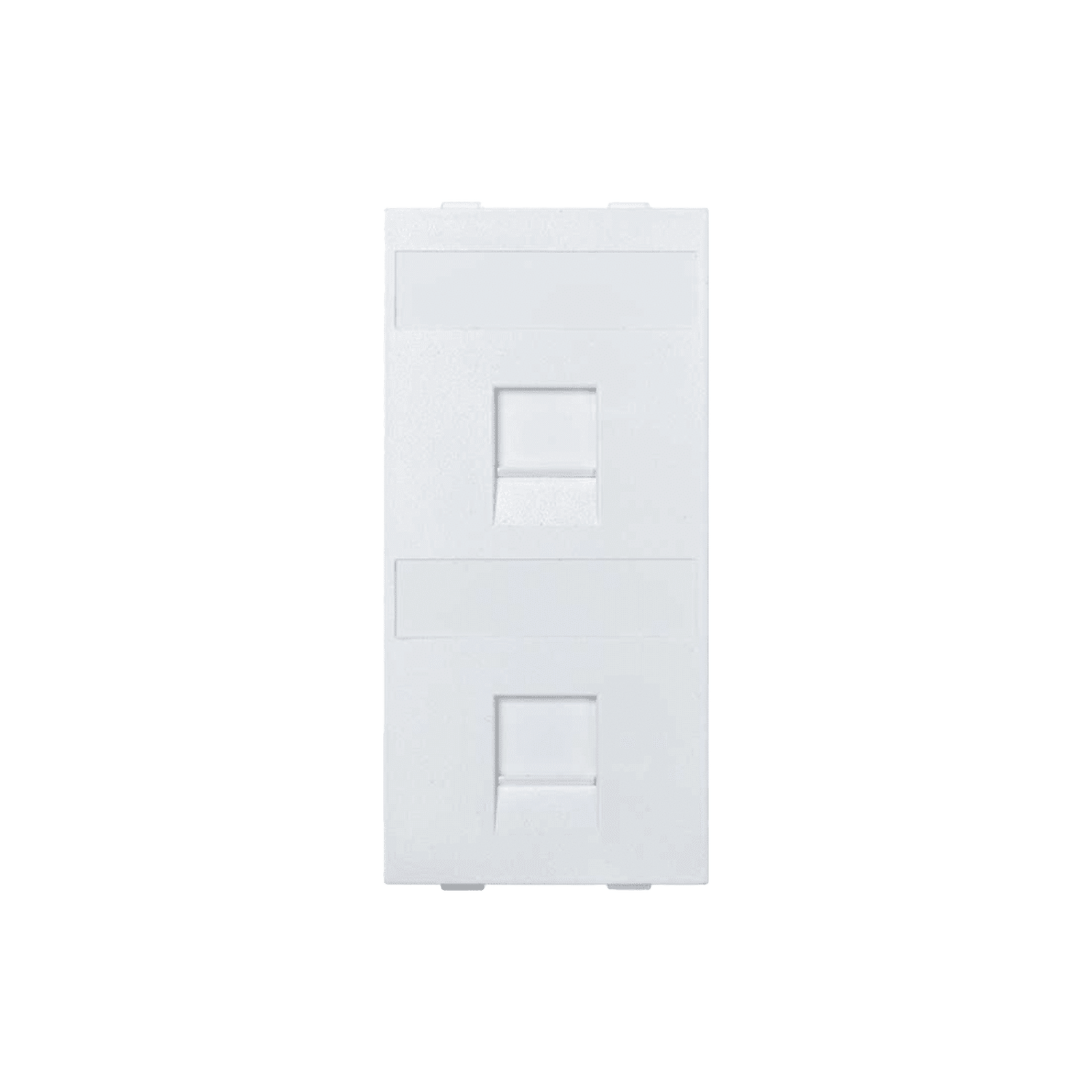 Placa Plana de Voz y Datos con Guardapolvo para 2 RJ45 / Color Blanco / 2 Puertos para Jacks Keystone / Compatible con Cajas de Pavimento SM-CPAV-2 y SM-CPAV-4 / Modelo S76B/9