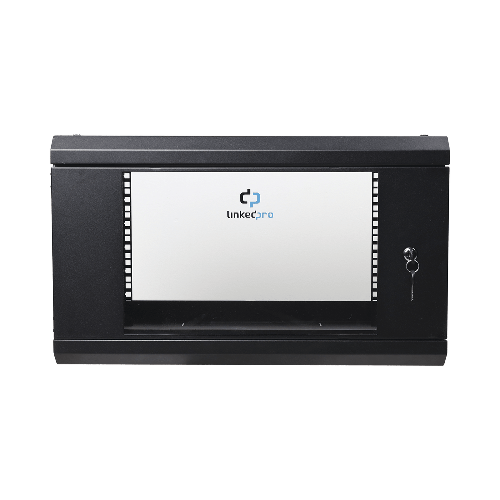 Gabinete de Pared de 6U con Puerta de Cristal Templado, 455 mm de Profundidad Total, Rack de 19in, Acero Reforzado Color Negro.