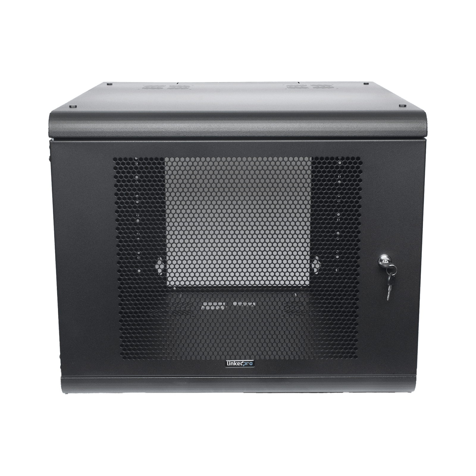 Gabinete de Pared con Puerta Perforada, 635mm de Profundidad, 9U Rack de 19 in, Acero Reforzado