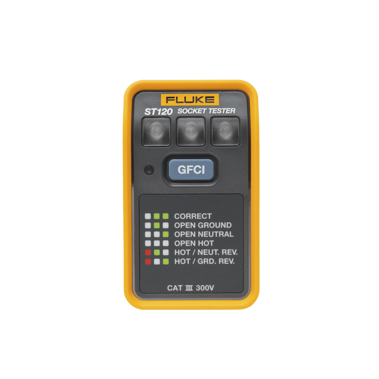 Probador de Tomacorriente Eléctrico Estándar o GFCI, Con LEDs de Alto Brillo y Gráfico Incluido Para Verificar Rápida y Fácilmente el Cableado