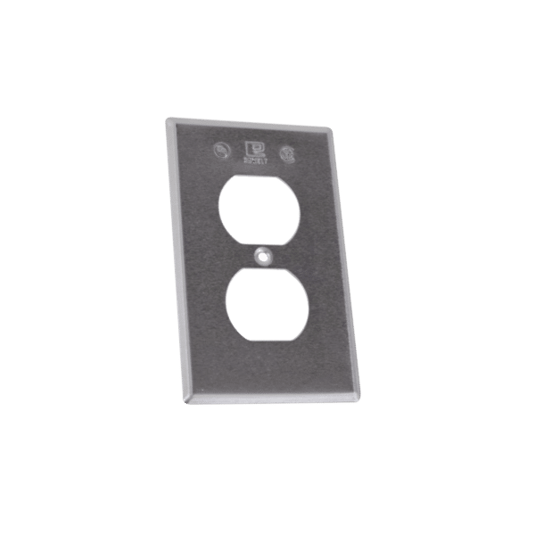 Tapa rectangular para contacto dúplex de aluminio tipo RR a prueba de intemperie.