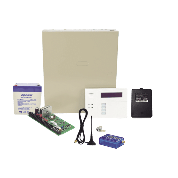 (1 Año datos ILIMITADO INCLUIDO)  Kit Vista48LA con comunicador MINI012G, Teclado, Gabinete, Bateria y Transformador