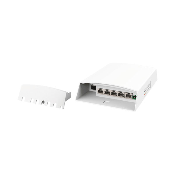 Switch CCTV PoE para Exterior / No administrable / PoE Entrada 802.3 bt Hasta 60W / 1 Puerto PoE salida 24V pasivo Hasta 12W /  3 puertos PoE 802.3 at Hasta 30W /  Ideal para Aplicaciones CCTV con Enlaces Inalámbricos