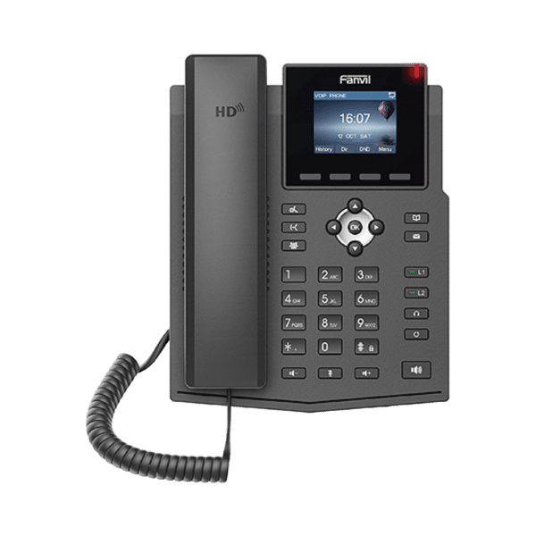 Teléfono IP empresarial para 4 líneas SIP con pantalla LCD de 2.4 pulgadas a color, Opus y conferencia de 3 vías, PoE.