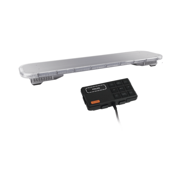 Barra de luces LED de 46" Rojo/Azul , De 132 LEDs, Sirena, Bocina y Controlador Incluido, Ideal para Equipar Unidades de Seguridad Publica