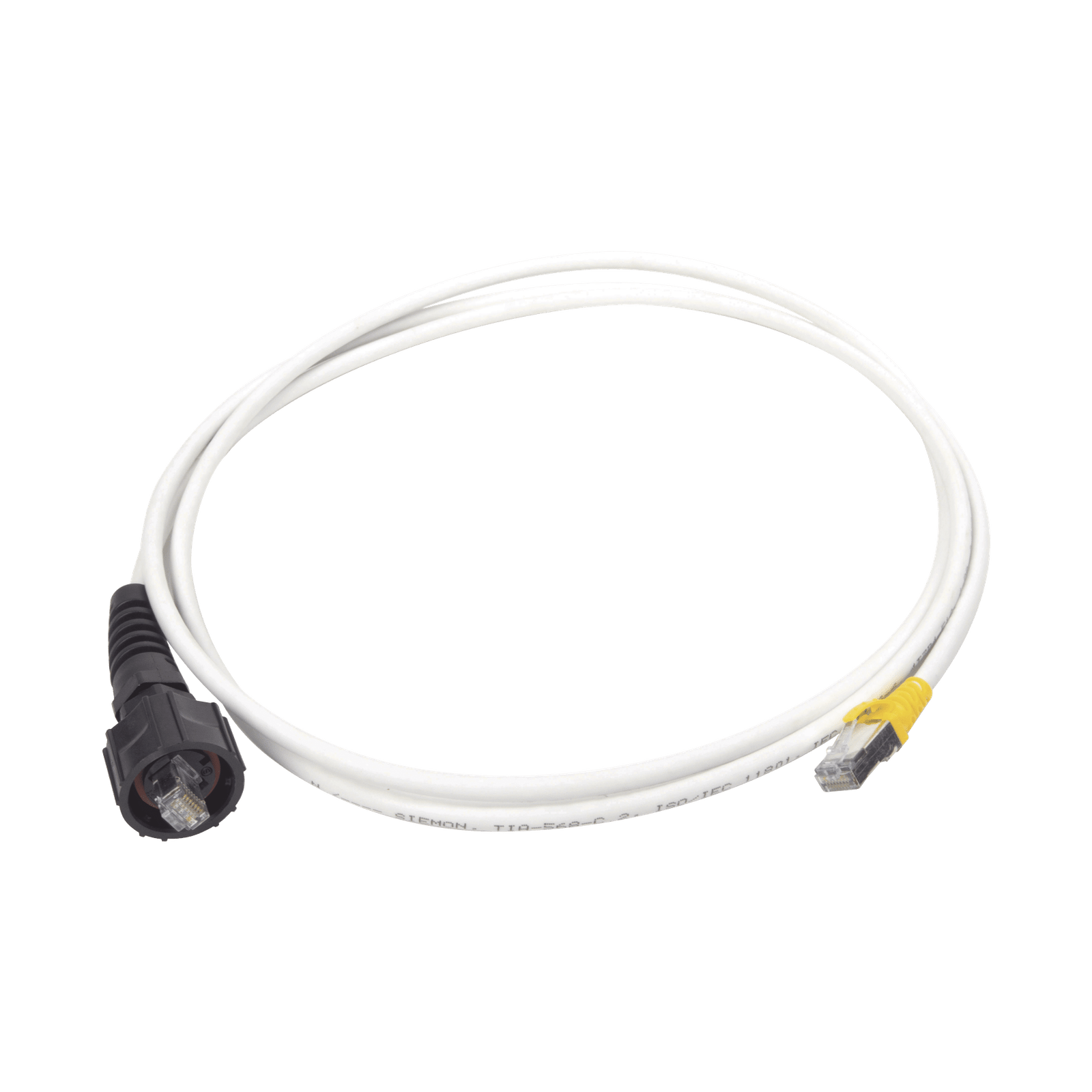 Patch Cord Reforzado Industrial (Ruggedized), Cat6A Blindado S/FTP, CM/LS0H, 7 Ft