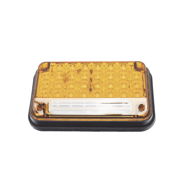 Luz de Advertencia de 7X4", Color Ambar, Con Luz de Trabajo, Ideal para Ambulancias