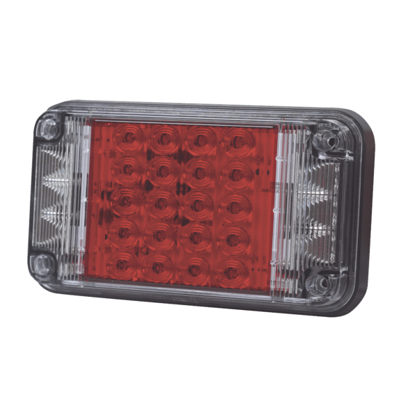 Luz de Advertencia de 7X4", Color Rojo, Con Luces de Trabajo, Ideal para Ambulancias