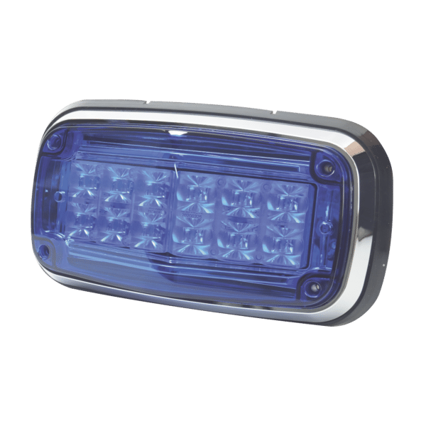 Luz de advertencia 8 X 4", Color Azul, IP67, SAE, Ideal para Ambulancias