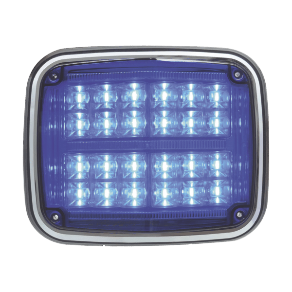 Luz de advertencia de 8 X 6", Color Azul, SAE,  IP67, Ideal para Ambulancias