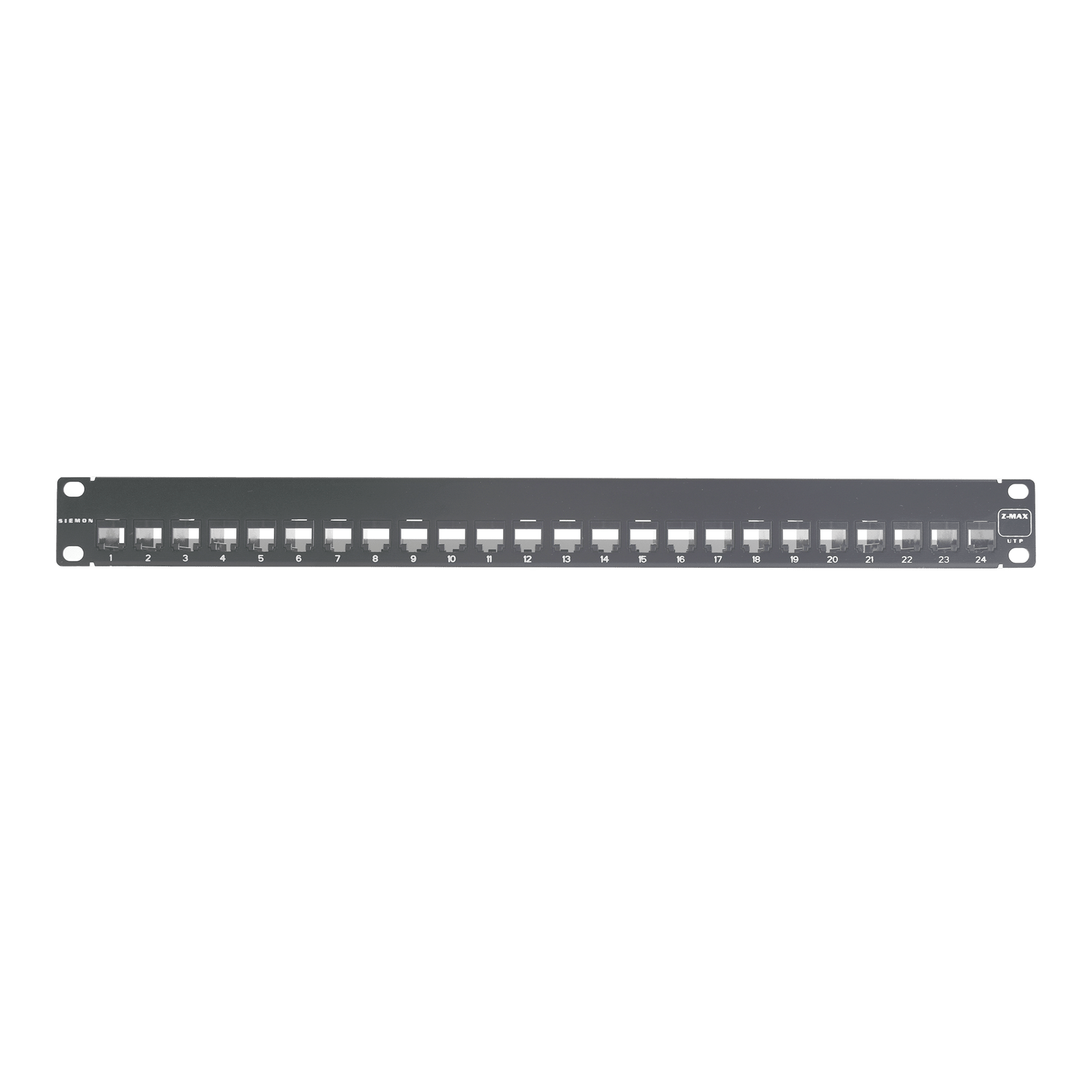 Patch Panel UTP Z-MAX de 24 puertos, Precargado con Jacks Categoría 6, Plano, 1UR