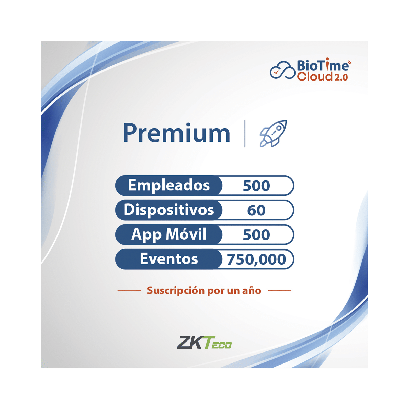 LICENCIA PREMIUM BIOTIME CLOUD 2.0 / 500 USUARIOS / 60 DISPOSITIVOS (Licencia Anual)