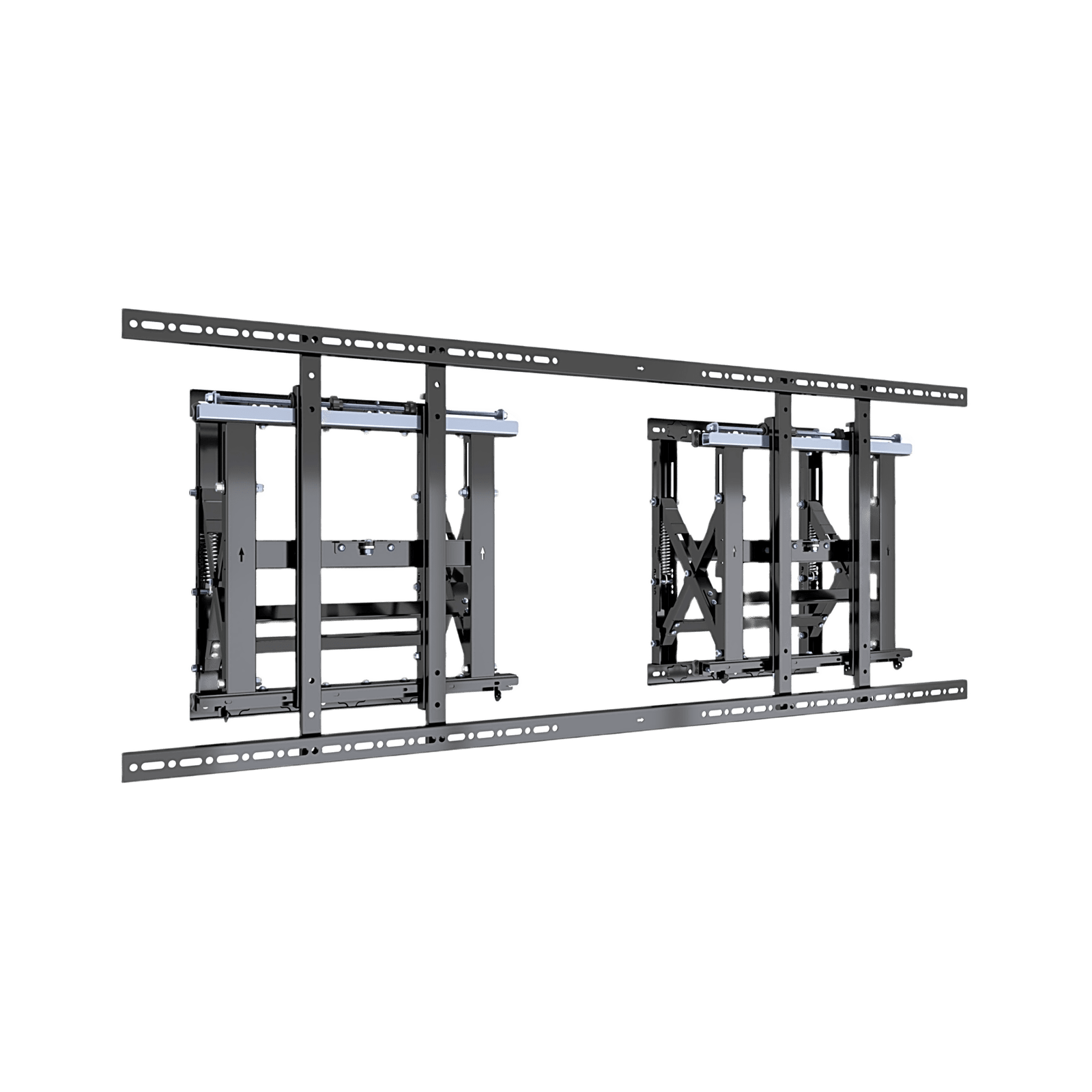 Soporte Estructural Modular para Pantallas | Altura Ajustable de 200 mm a 1600 mm | Ancho 600 mm | Profundidad 134 mm a 300 mm | Diseño Metálico| Compatible con Diferentes Tamaños de Pantallas |Soporta Formato Horizontal y Vertical.