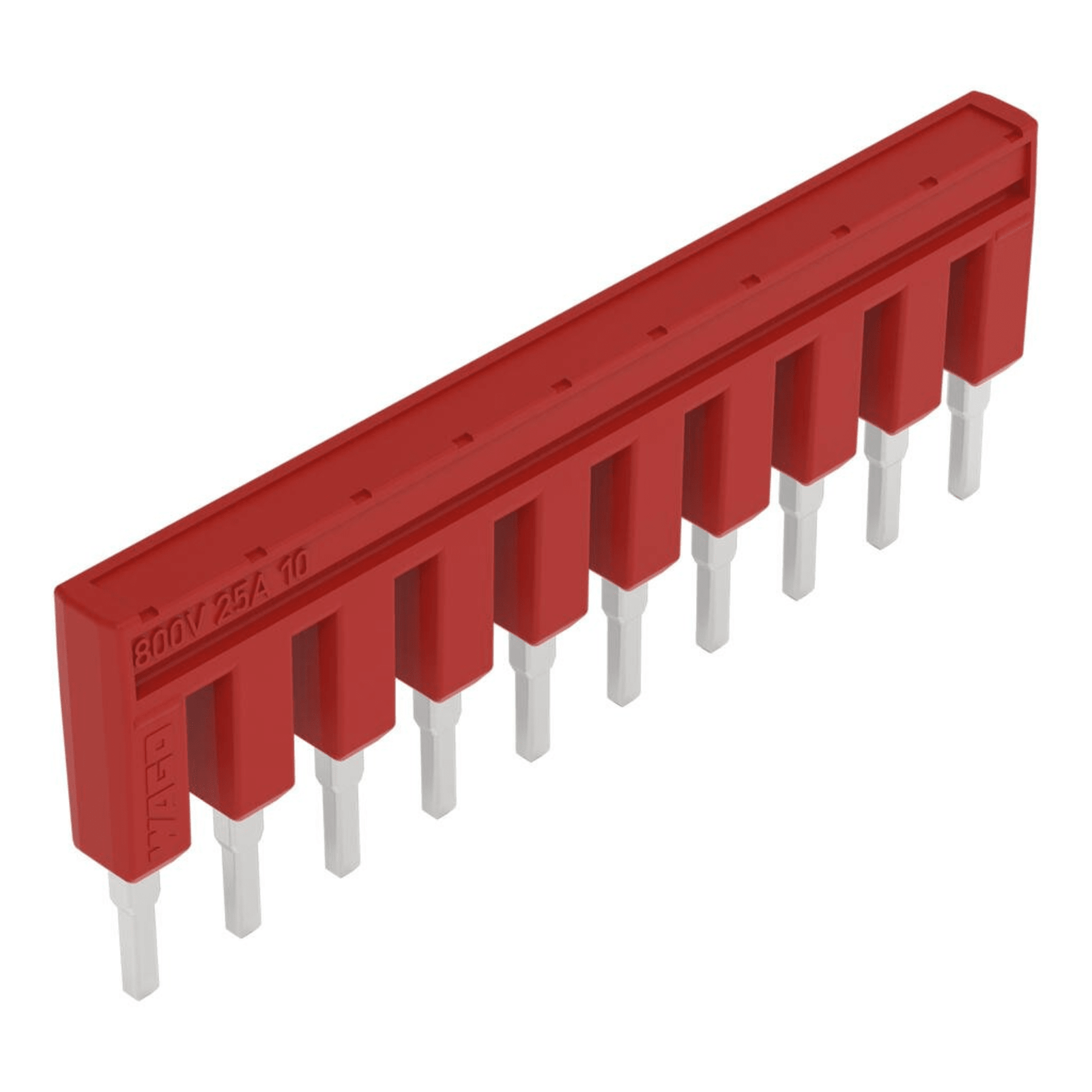 PUENTE DE 10 POLOS AISLADO / 800 V / 25 A / ROJO / COMPLIANT ROHS