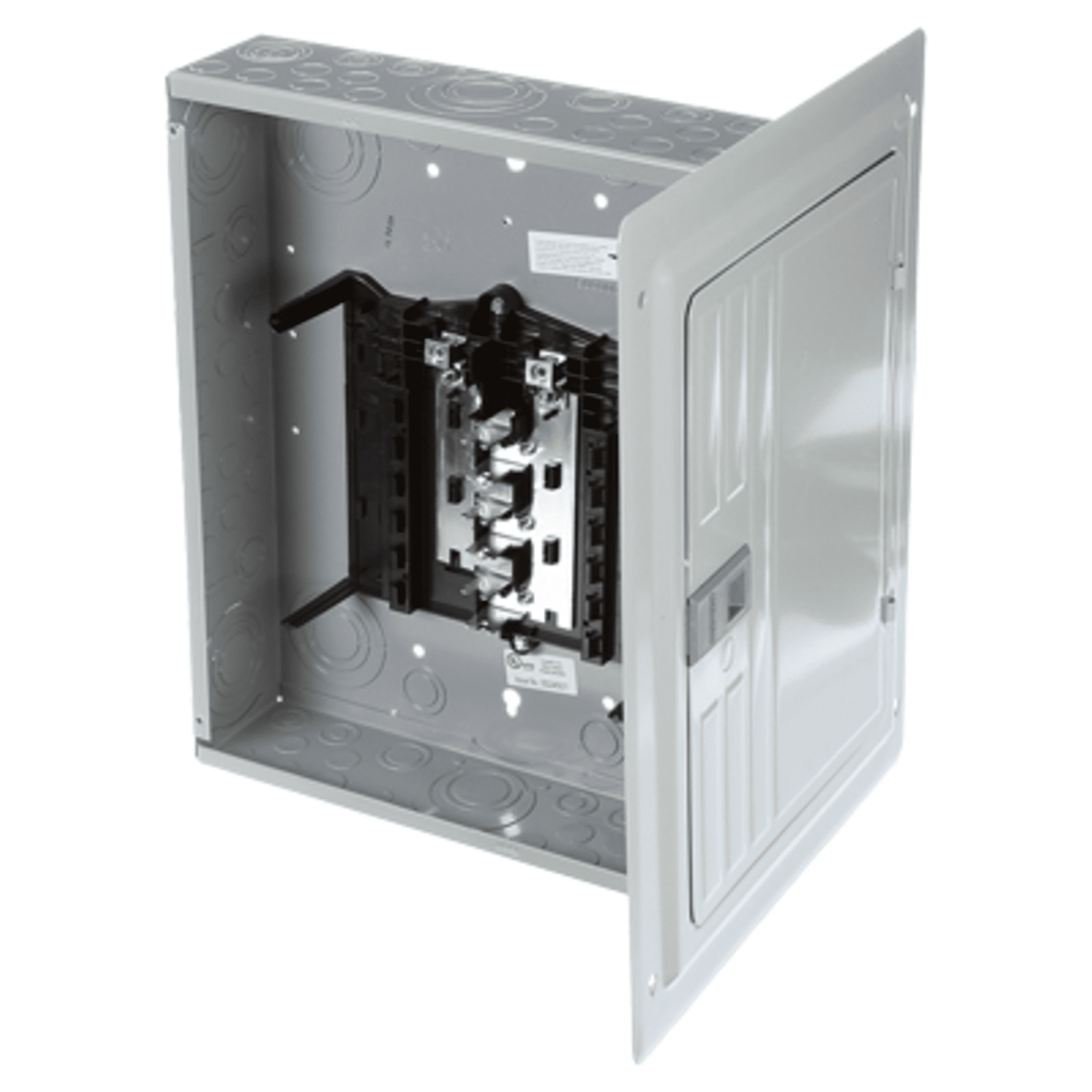 Centro de carga trifásico ES de 12 espacios para 24 circuitos, 120/240vca, Barra de aluminio, Nema 1, uso interior. Incluye tapa.