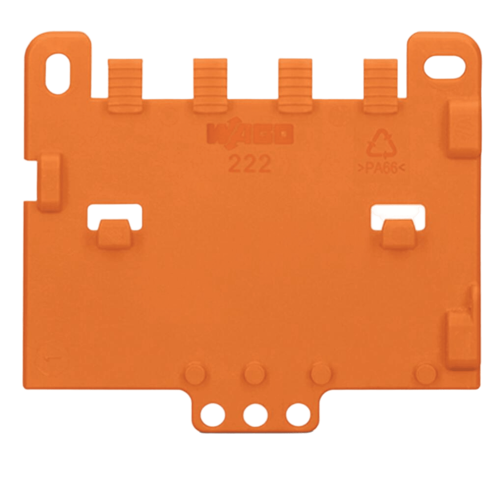 Placa de Retención para Soporte de Montaje / Series 221 o 222 / Ajuste DIN-35 / Datos Mecánicos y Materiales Incluidos