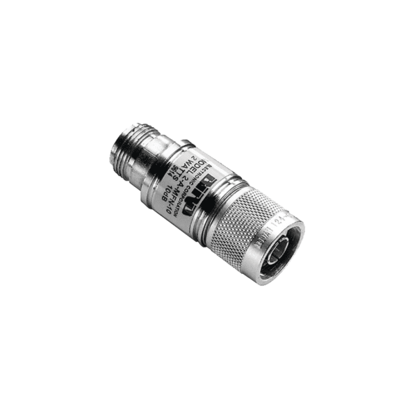Atenuador en Línea de 10 dB, 2 W. Máximo,  CD-4 GHz, Conectores N Macho-Hembra.