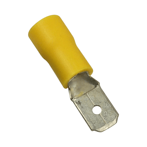 Terminal tipo macho aislada / 12 - 10 AWG / Amarillo / Paquete de 25 piezas.