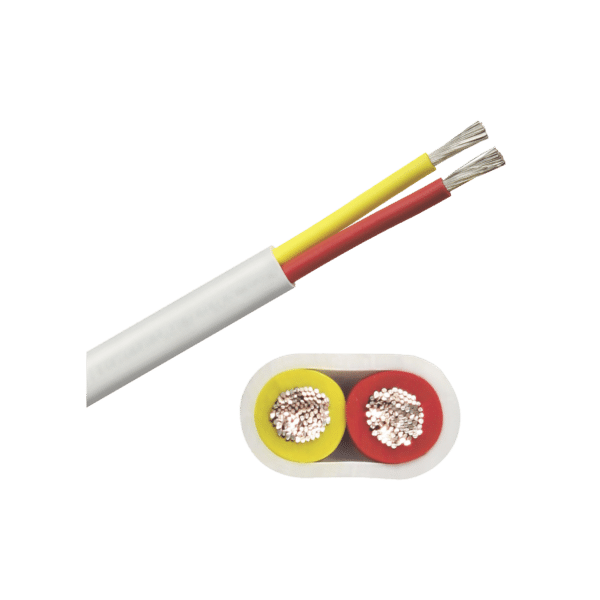 Rollo de cable plano grado marino calibre 10, de 2 conductores (rojo y amarillo) de 100 pies (30.48 m).