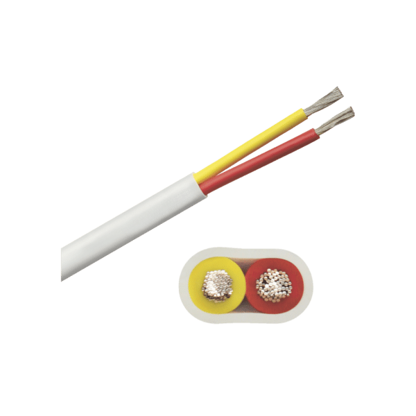 Rollo de cable plano grado marino calibre 12, de 2 conductores (rojo y amarillo) de 100 pies (30.48 m).