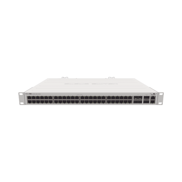 (CRS354-48G-4S+2Q+RM) Cloud Router Switch 48 puertos Gigabit Ethernet, 4 puertos SFP+ 10G, 2 puertos QSFP+ 40G, Montaje en Rack
