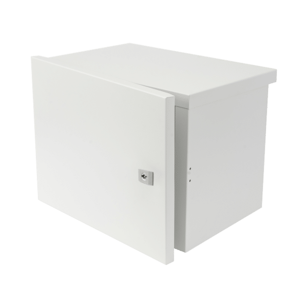 Gabinete para instalación de 2 Baterías PL4012, Fabricado en Lámina Galvanizada, Opción para montar en poste (No incluido)