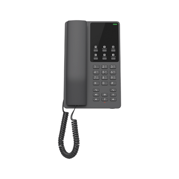 Teléfono IP Hotelero, 2 líneas SIP con 2 cuentas, codec Opus, IPV4/IPV6, color negro, con gestión en la nube GDMS