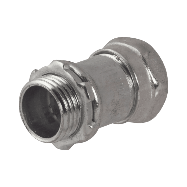 Conector Recto Compresión de Acero Galvanizado para Pared Delgada de 3/4" .