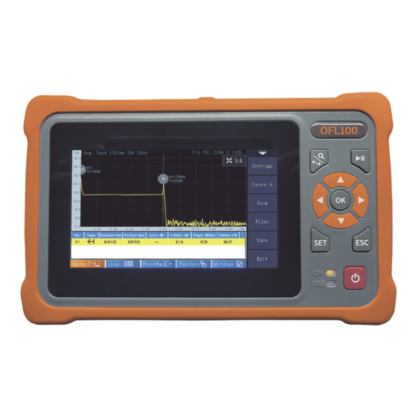 OTDR para pruebas en Enlaces de Fibra Óptica, longitudes de onda 1310 y 1550 nm, entrada SC/APC