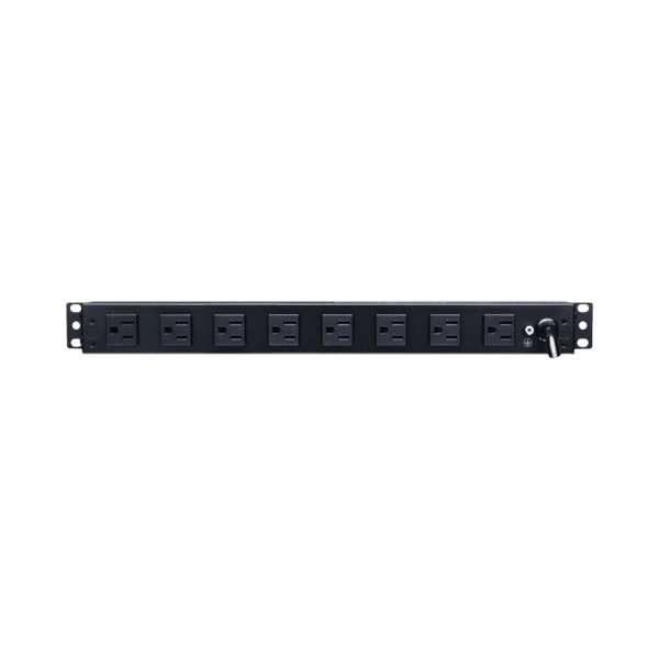 PDU Básico Para Distribución de Energía, Con 8 Tomas NEMA 5-15R Traseras y 2 Tomas 5-15R Frontales, 1UR, 15 Amp, 120 Vca