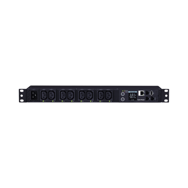 PDU Switchable y Monitoreable por Toma, para Distribución de Energía, Entrada 200-240 Vca NEMA L6-20P, Con 8 Salidas C13, Horizontal 19in, 2UR
