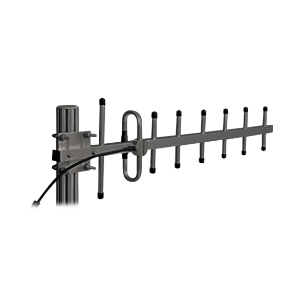 Antena Yagi 360-380 MHz, 10dB Ganancia, 7 Elementos, Anodizada en Negro, 250 Watt, N Hembra.