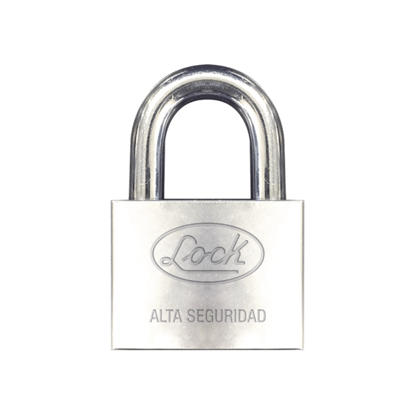 Candado de hierro alta seguridad con llave de disco/ Acabado Cromado/ Llaves Abloy/ Medida de Horquilla 38 mm.