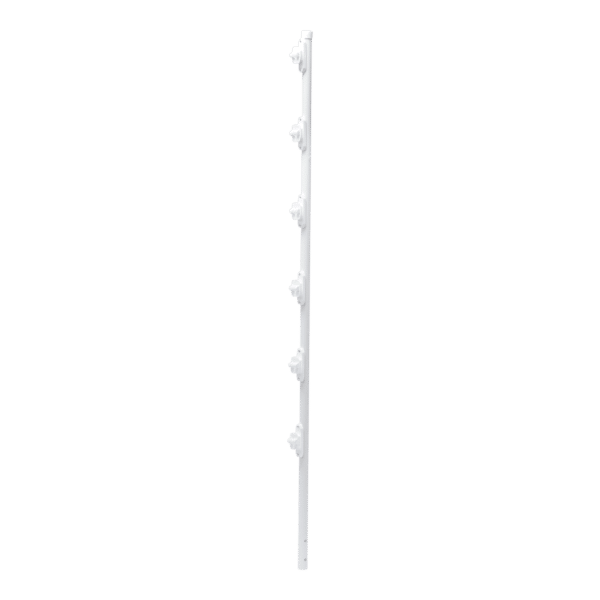 Poste con 6 Aisladores de PASO  para Cerca Electrificada. Tubo Galva. de 1.4m, cal. 18 de 1" Diam. + Pintura Blanca.