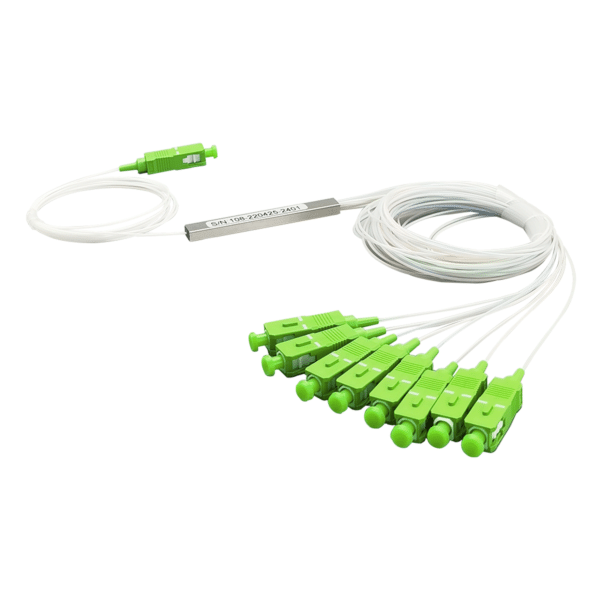 Splitter (Divisor Óptico) tipo PLC, 1x8, conectores SC/APC
