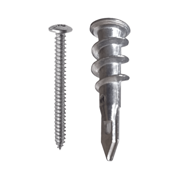 Taquete Métalico TPD Zinc con tornillo 8 x 1 1/4", Ideal para Uso con carteles publicitarios, Electrodomésticos