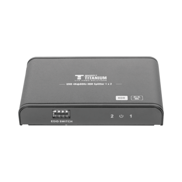 Divisor (Splitter) HDMI 4K de 1 Entrada a 2 Salidas (Simultaneas) / Soporta 4K×2K / Ajuste de resoluciones EDID / HDR / HDMI 2.0 /  HDCP 2.2  / Soporta formatos de Audio Dolby Digital / Longitud del cable de entrada y salida ≤10m.