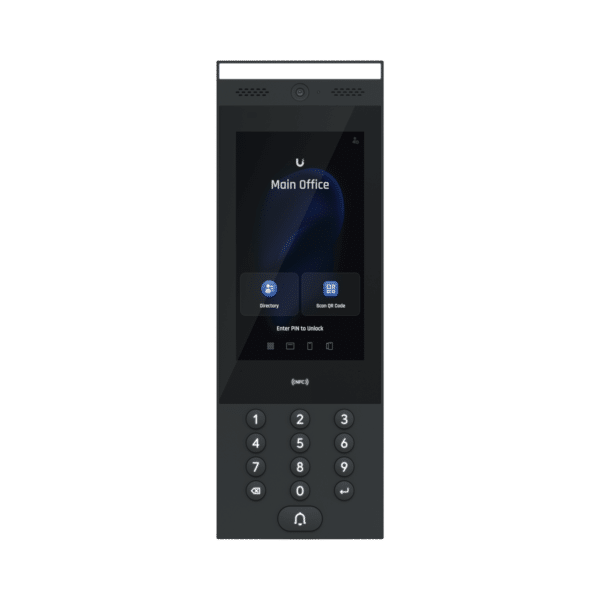 UniFi Intercom para interior/exterior IP65, Lector NFC y QR / Pantalla táctil 7", cámara, bocina y micrófono, sensor de movimiento, funciona con UniFi Access