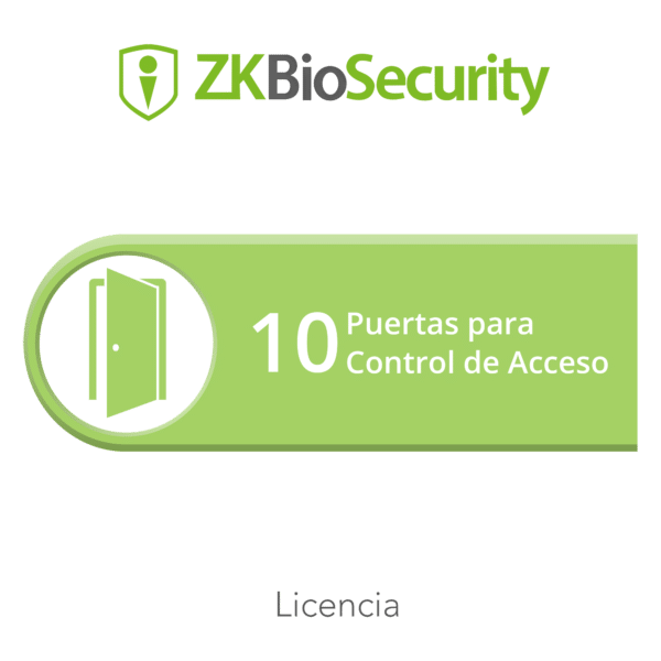 Licencia para ZKBiosecurity permite gestionar hasta 10 puertas para control de acceso