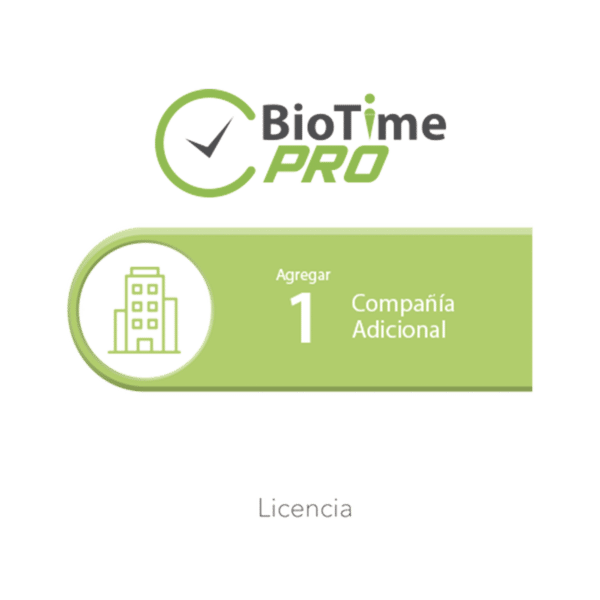 Software de Gestión Centralizada de Asistencia BIOTIMEPRO Licencia para agregar 1 compañía adicional